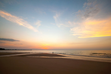 Fototapeta na wymiar After sunset on the beach