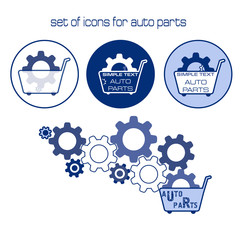 Auto parts..An element of decoration of a car spare part shop