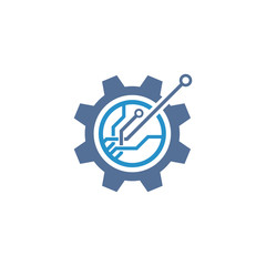 Circuit tech element. Electronics icon.
