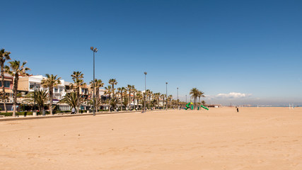 Palmen und Strand von Valencia