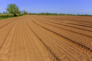 Fototapeta na wymiar red sandstone soil farm warwickshire midlands england uk