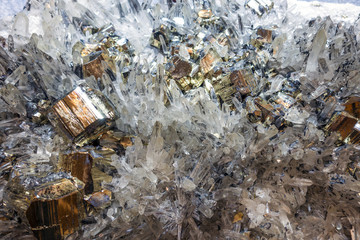 Pyrite mineral and other crystals