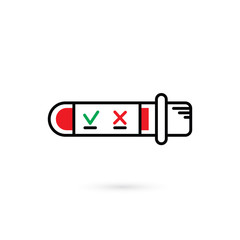Plastic test tube with a blood sample for HIV testing.