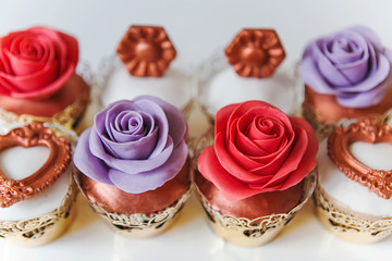 luxury cupcakes with copper details
