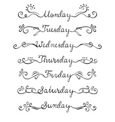 Obraz premium Hand lettering days of week