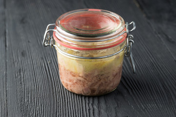 Jar of preserved foie gras © Sloniki