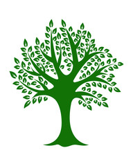 Obraz premium Green tree on white background vector