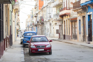 キューバ　ハバナの街並み