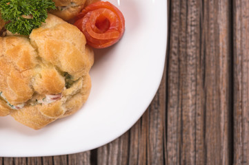 Delicious fresh profiteroles