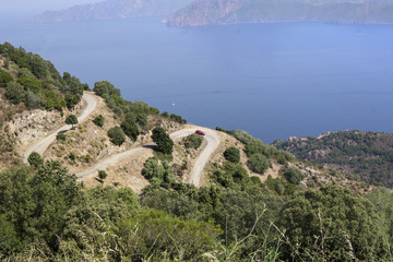 A winding road on the clifs