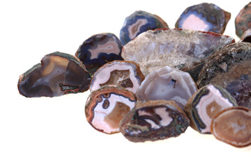 natural agates isolated