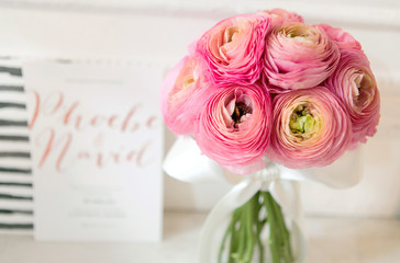 Small pink ranunculus bouquet