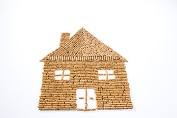 Haus aus Pellets zum heizen