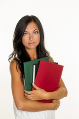 Studentin mit College Mappen