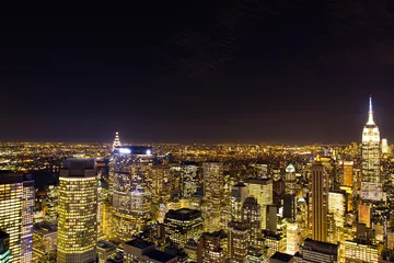 Fotobehang new york city night skyview, USA © PnPy