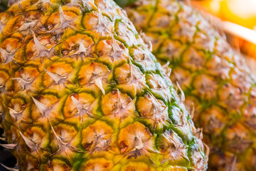 Pineapple Skin Yellow Fresh Market Selling Green