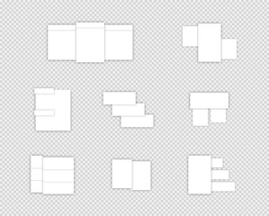 Fototapeta premium Set of Simple White Vector Text Boxes With Shadows B