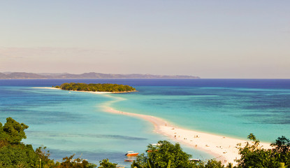 Fototapeta na wymiar Nosy Iranja a tropical beach in Madagascar - panoramic view