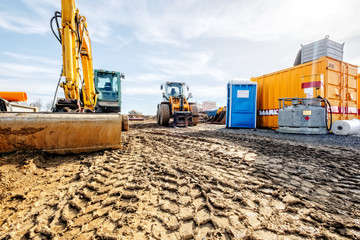 Baustelle mit baufahrzeuge
