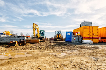 Baustelle mit baufahrzeuge