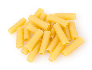 Rigatoni pasta isolated on white background