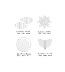 Fototapeta premium Vector abstract grid shapes logo icons set for business identity graphics