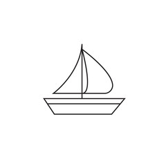 Sailing yacht line icon, travel & tourism, boat and ship, a linear pattern on a white background, eps 10.