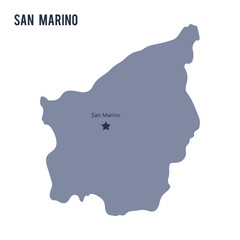 Vector map of San Marino isolated on white background.