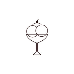 Ice Cream line icon, food & drink elements, sweets sign, a linear pattern on a white background, eps 10.