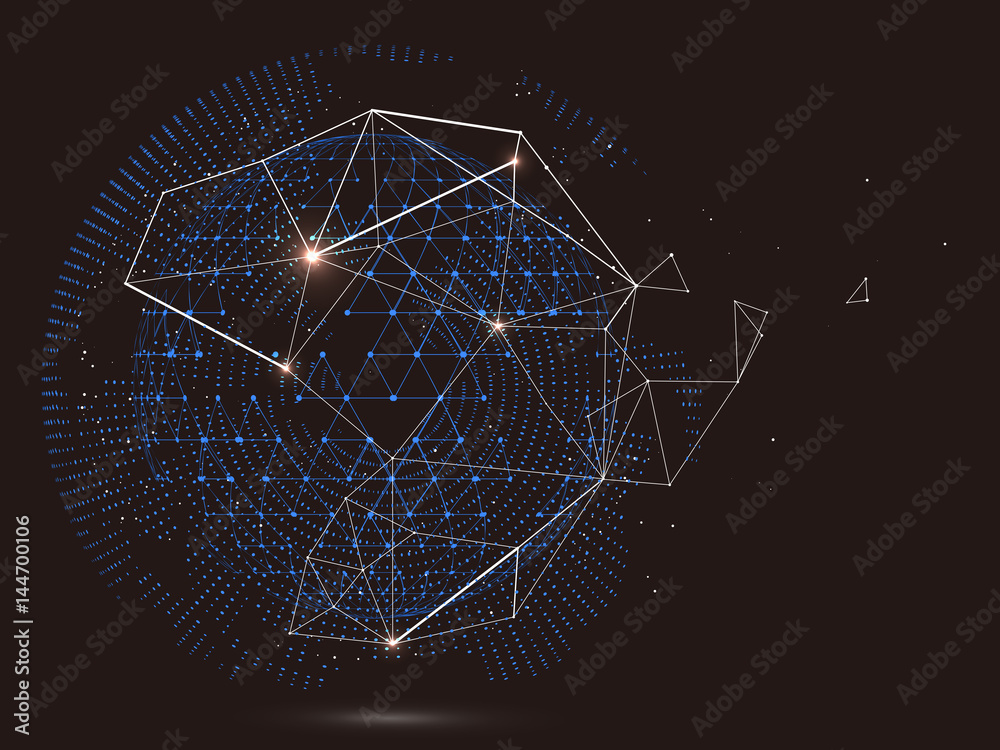 Wall mural futuristic globalization interface, a sense of science and technology abstract graphics.