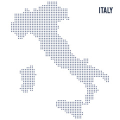 Vector pixel map of Italy isolated on white background