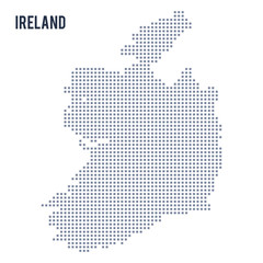 Fototapeta na wymiar Vector pixel map of Ireland isolated on white background