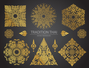 Set of Thai art element, Decorative motifs. Ethnic Art, icon vector - 144702348