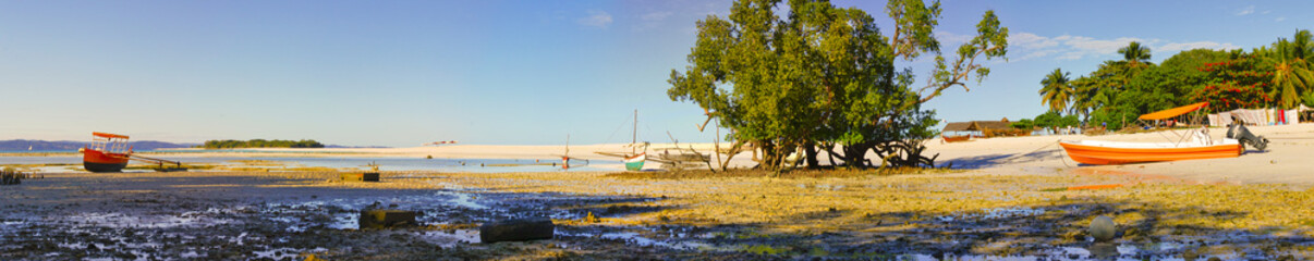 Nosy Iranja a tropical beach in Madagascar - panoramic view