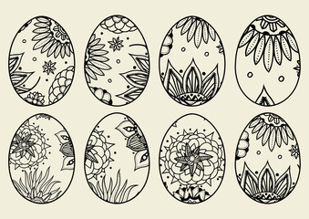 sketch ornate Easter eggs