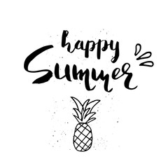 Beautiful summer poster with hand drawn lettering