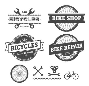 Bike shop and repair emblems