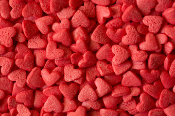 Small candy hearts, closeup