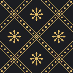 Black and golden pattern vintage. Vector image