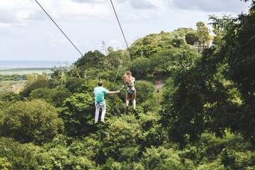 Obraz premium zip line Mauritius island