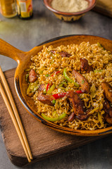 Chinese noodles with chicken