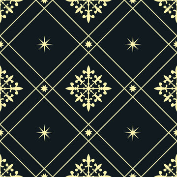 Black and golden pattern vintage. Vector image