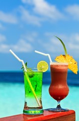 Glasses of the soft drink