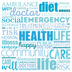 HEALTH word cloud collage, art concept background