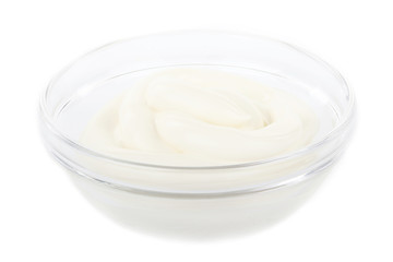 bowl with mayonaise isolated