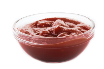 bowl with ketchup isolated