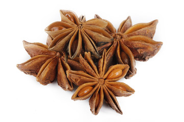 heap of star anise (badian) isolated
