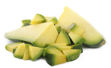 slices of avocado isolated