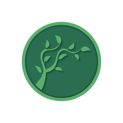 Eco lifestyle concept. Green sapling. Vector illustration.
