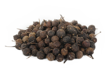 heap of cubeba pepper isolated
